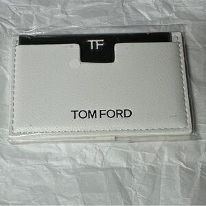 Tom Ford White Leather Card Holder with Mirror Plate GWP NWT